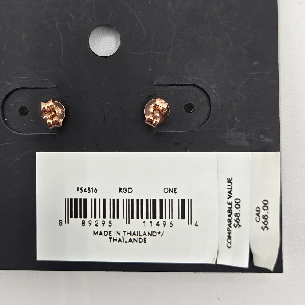 COACH NEW Open Circle Rose Gold Colored Stud Earrings - Picture 3 of 4